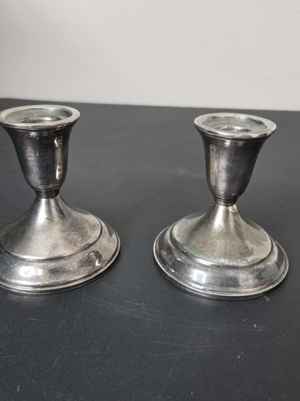 Towle Pair of Silverplate Metal Candle Holders - Classic Home Accent 3.75